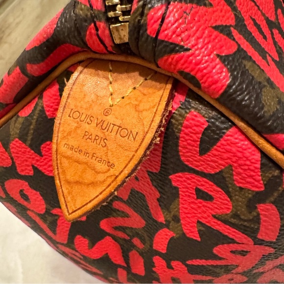 Louis Vuitton Graffiti Pink and Brown Satchel - Picture 3 of 9